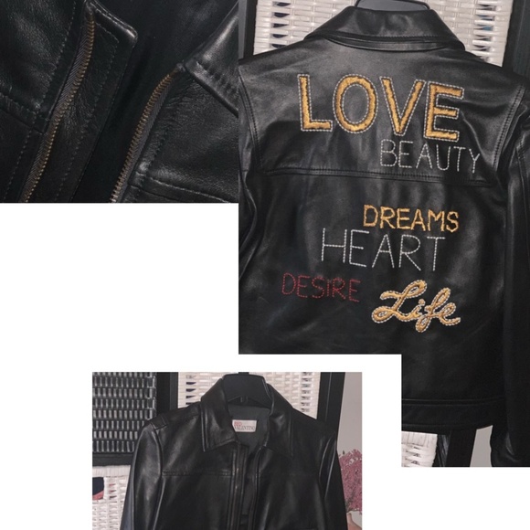 VALENTINO LEATHER BOMBER JACKET AUTHENTIC WORN 1x - Picture 6 of 8